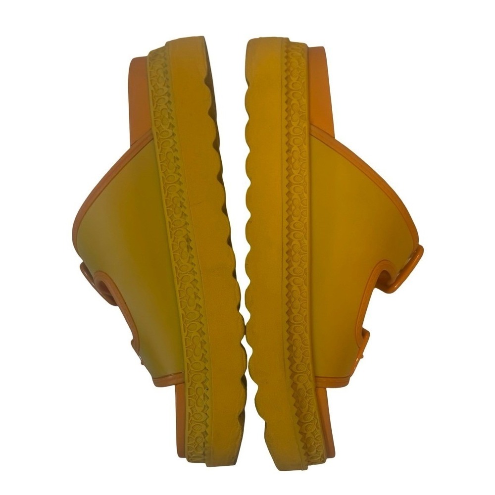 Coach Udele Sport Slide Yellow Orange Platform Buckle Sandals CA483 Womens 8B - Picture 4 of 8